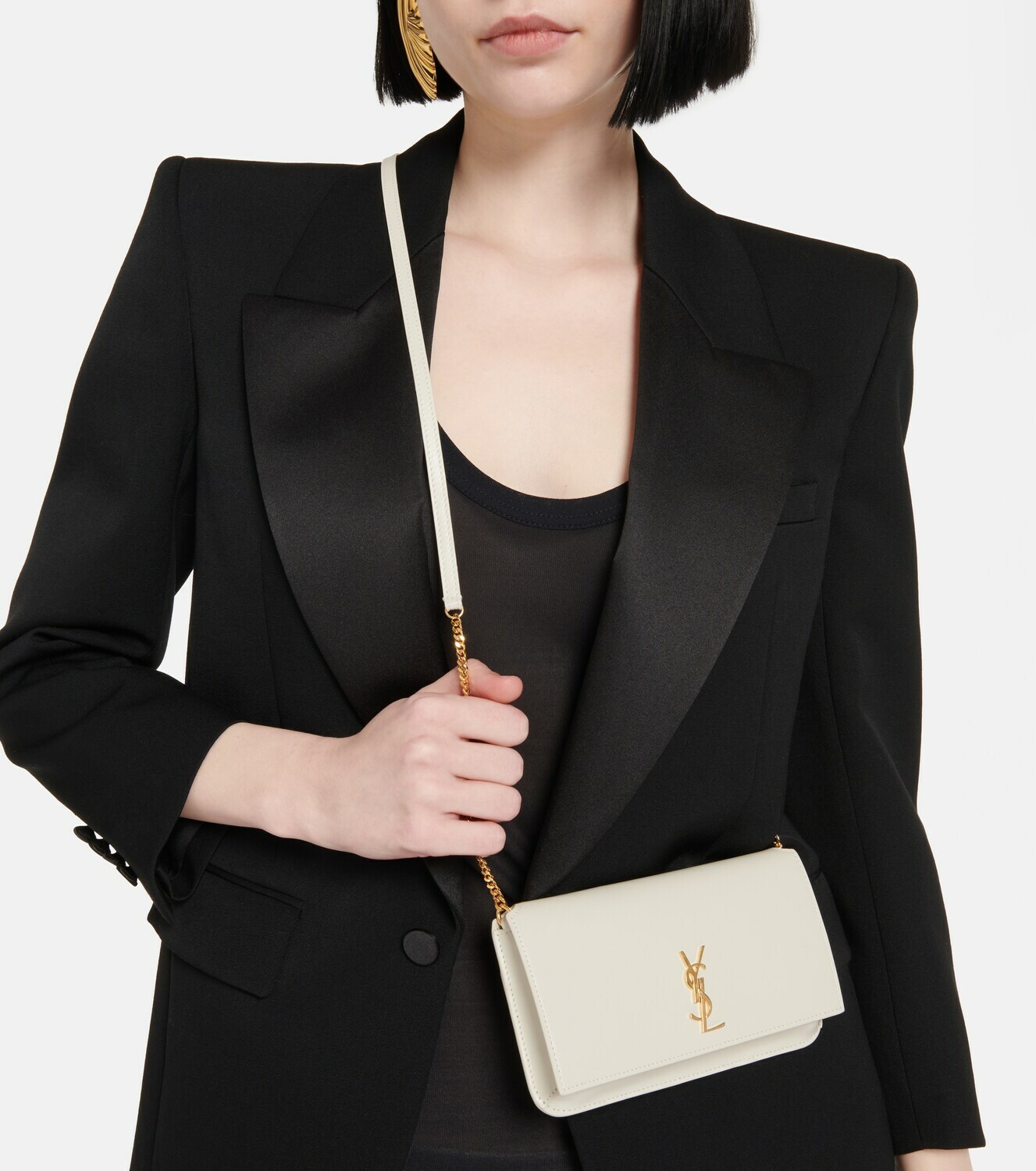 Saint Laurent Cassandre leather phone holder Saint Laurent