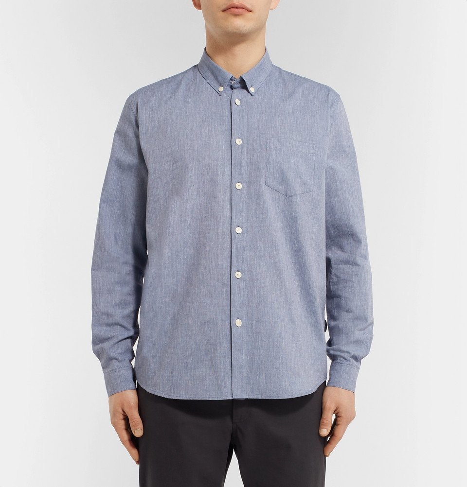 Folk - Button-Down Collar Cotton-Chambray Shirt - Men - Blue Folk