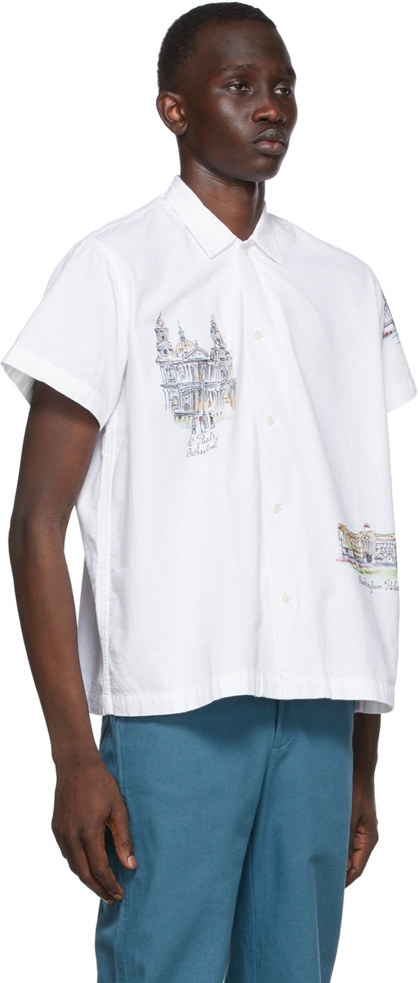 Bode SSENSE Exclusive White Limited Edition London Scene Shirt Bode