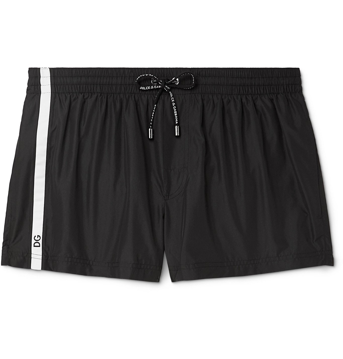 Dolce & Gabbana - Short-Length Striped Swim Shorts - Black Dolce & Gabbana