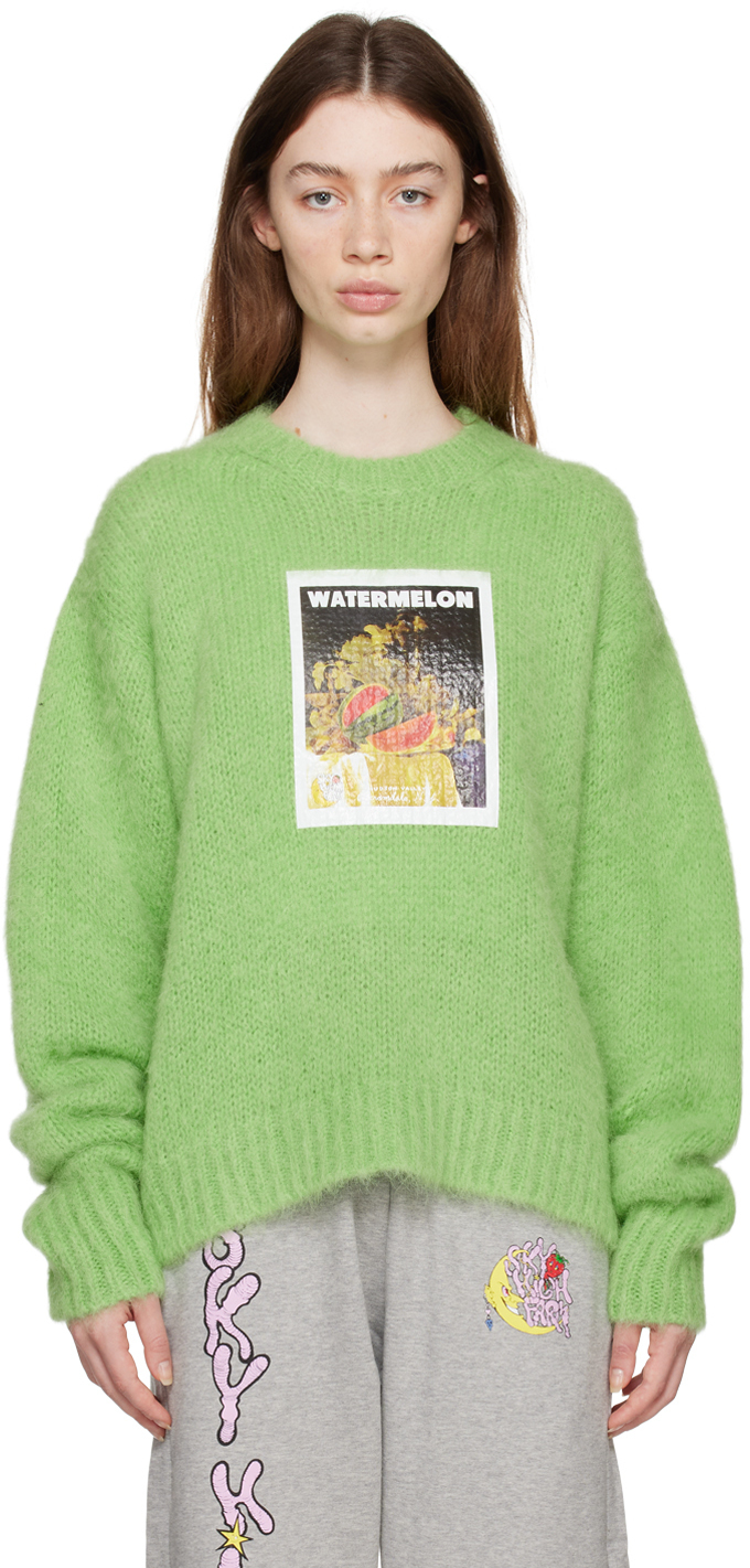 Photo: Sky High Farm Workwear Green Denim Tears Edition Sweater