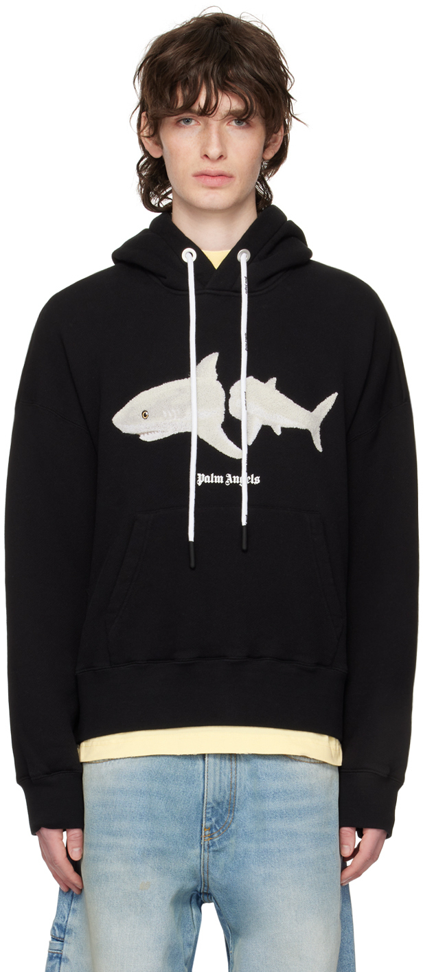 Palm Angels Black Shark Hoodie Palm Angels