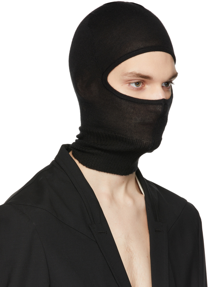 Rick Owens Black Cashmere Balaclava Rick Owens
