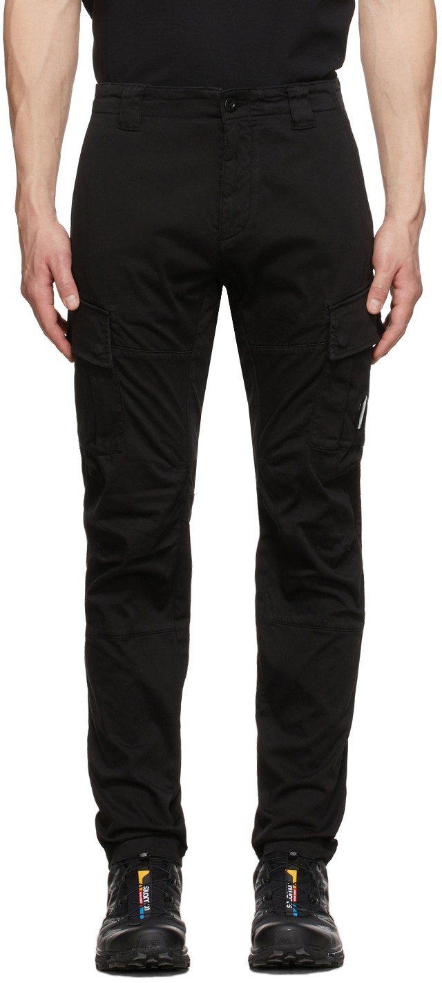 Men's C.P Company Relaxed Fit Cotton Jogger Pants in Black