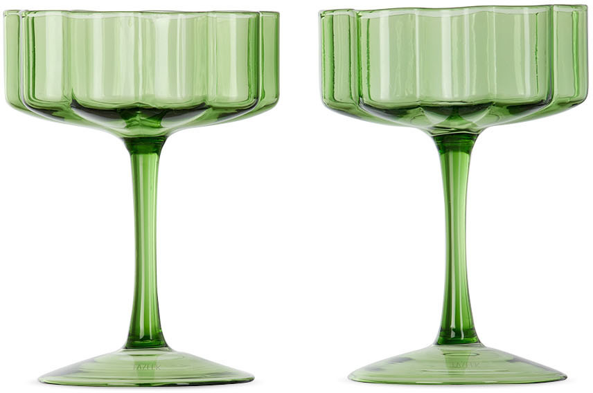 Fazeek Green Wave Coupe Glass Set Fazeek