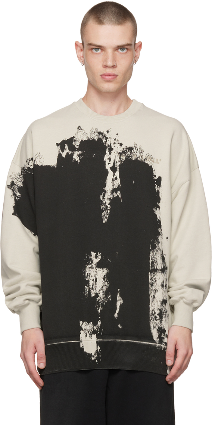 A-COLD-WALL* Off-White & Black Print Sweatshirt A-Cold-Wall*