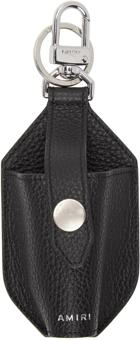 AMIRI Black Leather Hand Sanitizer Keychain Amiri