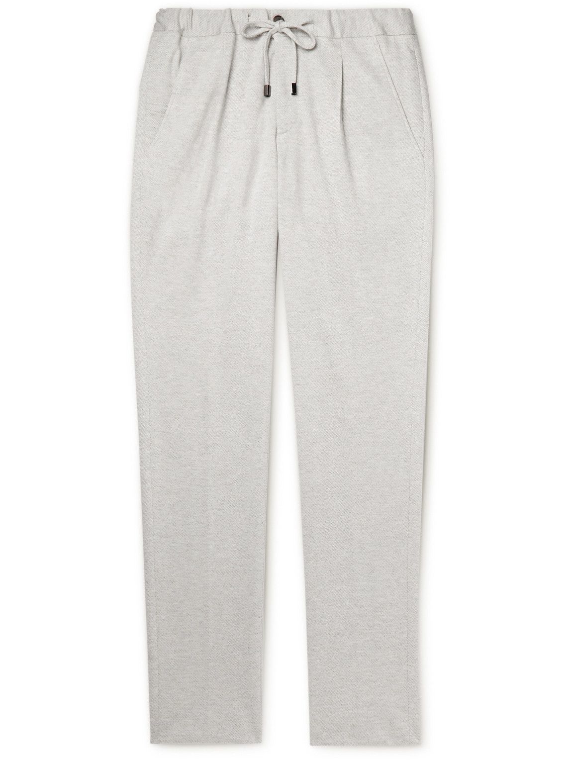 Thom Sweeney - Slim-Fit Tapered Wool and Cotton-Blend Jersey Trousers ...