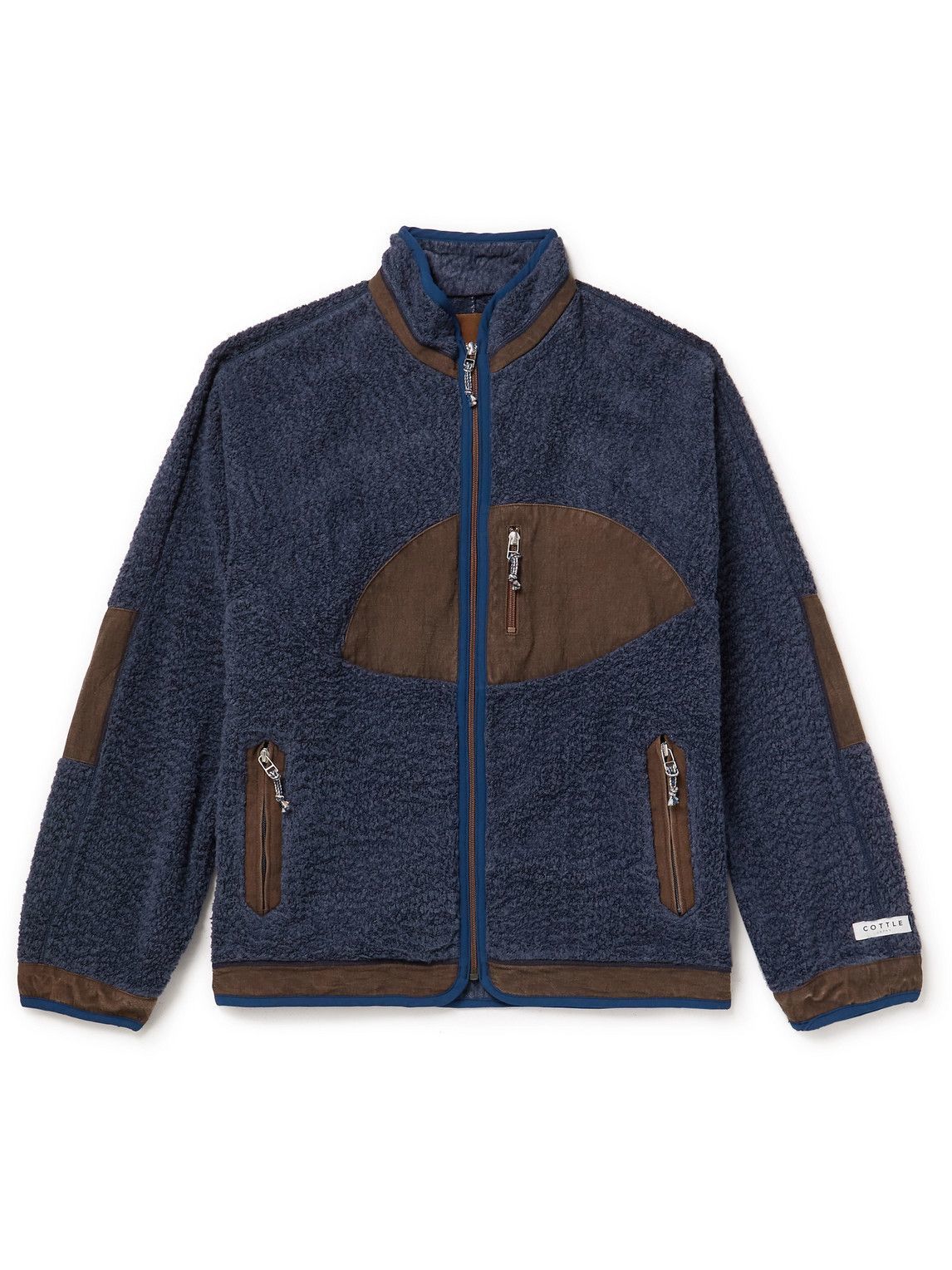 Photo: COTTLE - Twill-Panelled Supima Cotton-Fleece Jacket - Blue