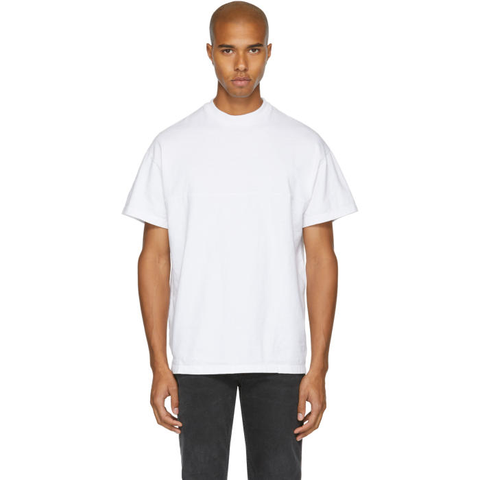 John Elliott White Mock Panel T-Shirt John Elliott