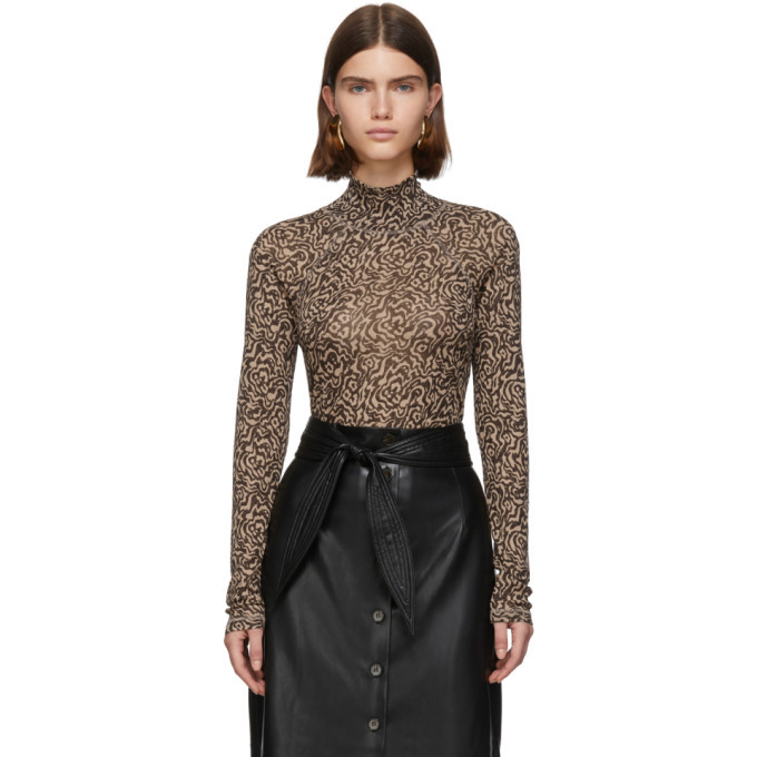 Nanushka Pink and Brown Madi Turtleneck 