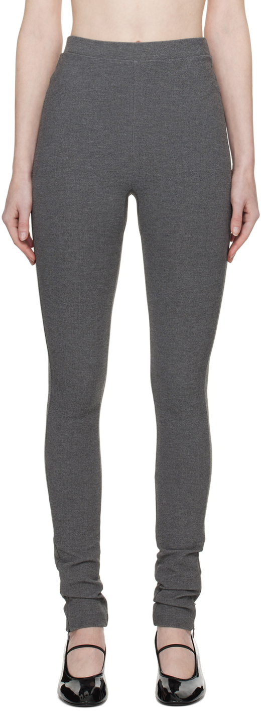 Totême Gray Zip Leggings Toteme
