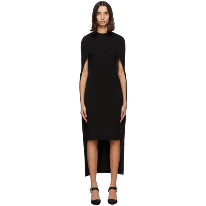 Givenchy Black Wool Cape Dress Givenchy