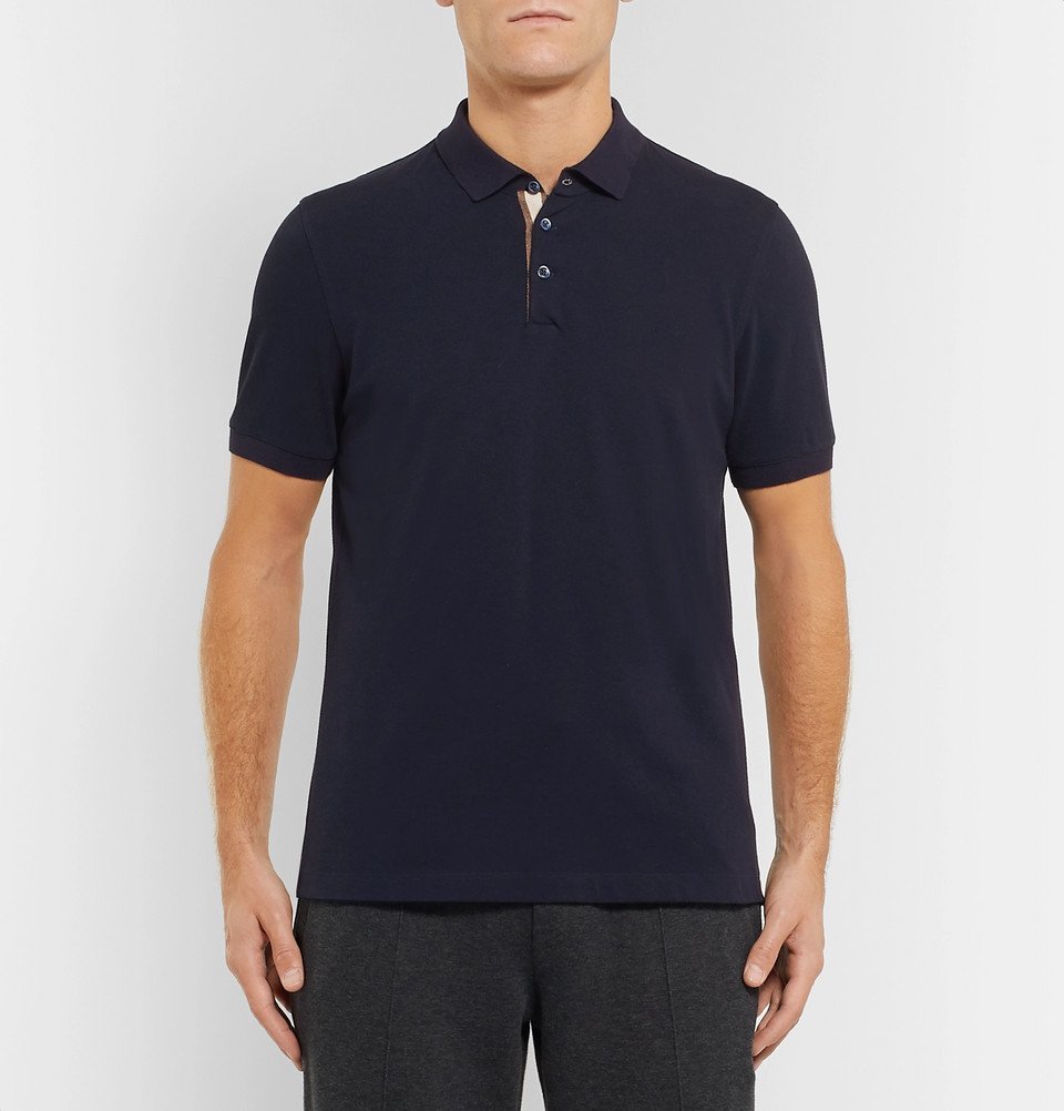 Brunello Cucinelli - Slim-Fit Grosgrain-Trimmed Cotton-Piqué Polo Shirt ...