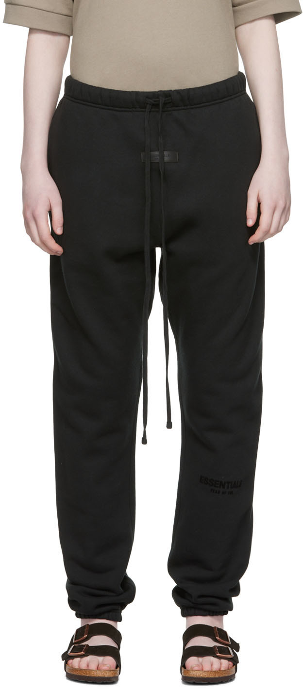 Essentials Black Straight Lounge Pants 