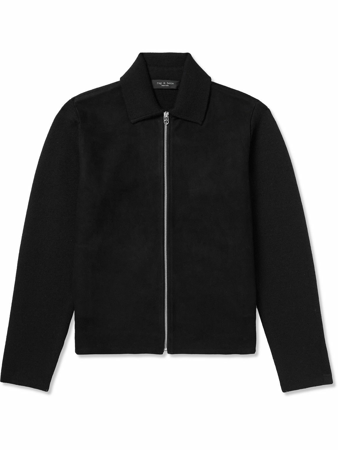 Rag & Bone - Melrose Suede and Stretch Wool-Blend Jacket - Black Rag ...