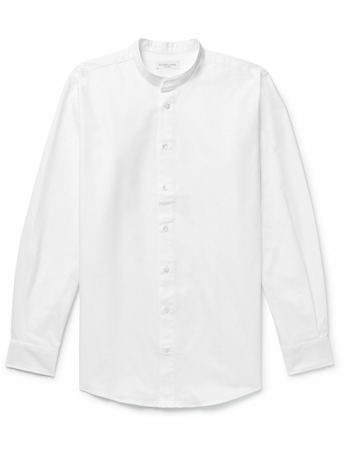 Richard James Greenwich GrandadCollar Cotton Shirt White Richard James