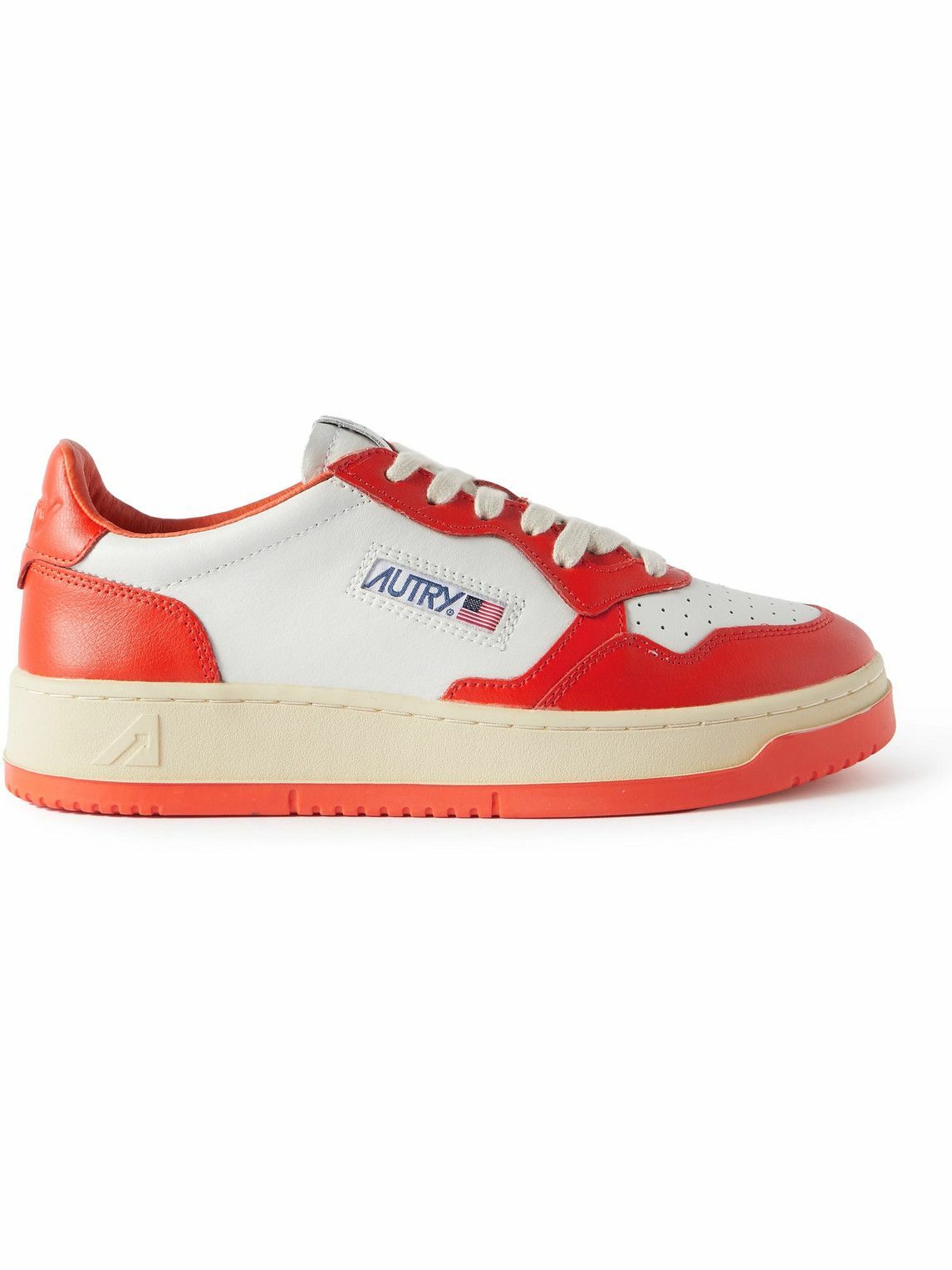 Autry - Medalist Two-Tone Leather Sneakers - Orange Autry