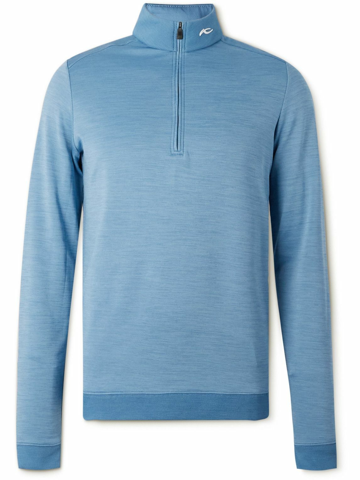 Kjus Golf SlimFit StretchJersey HalfZip Golf Top Blue Kjus Golf