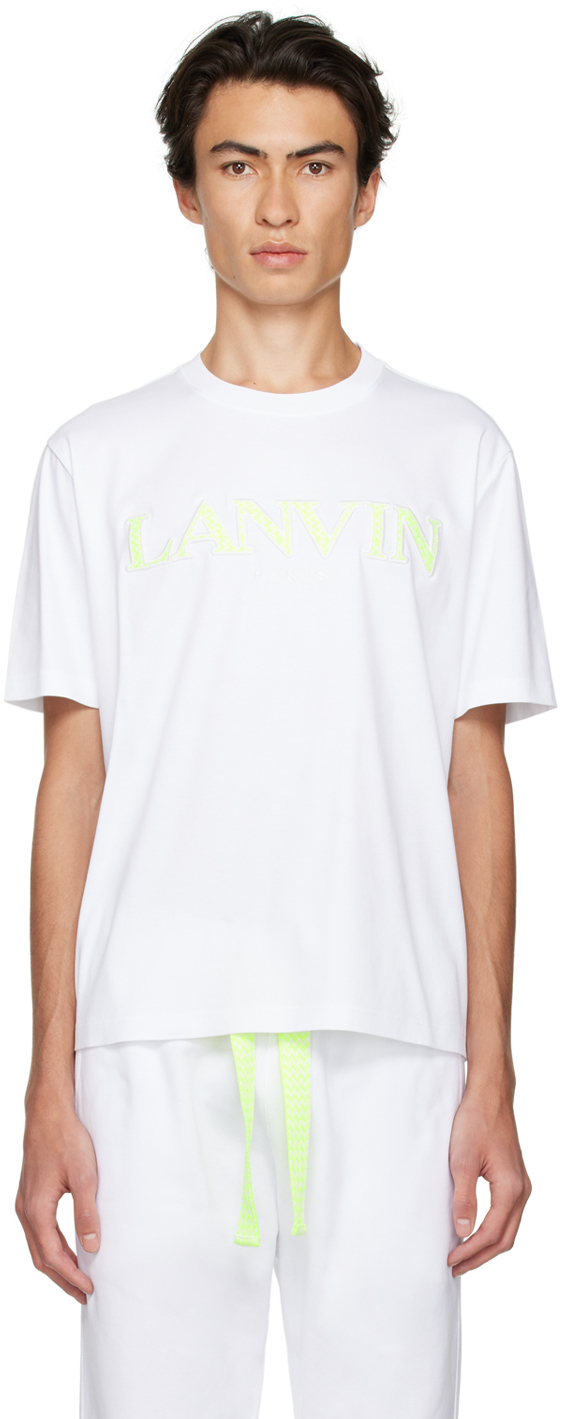 Photo: Lanvin White Embroidered T-Shirt