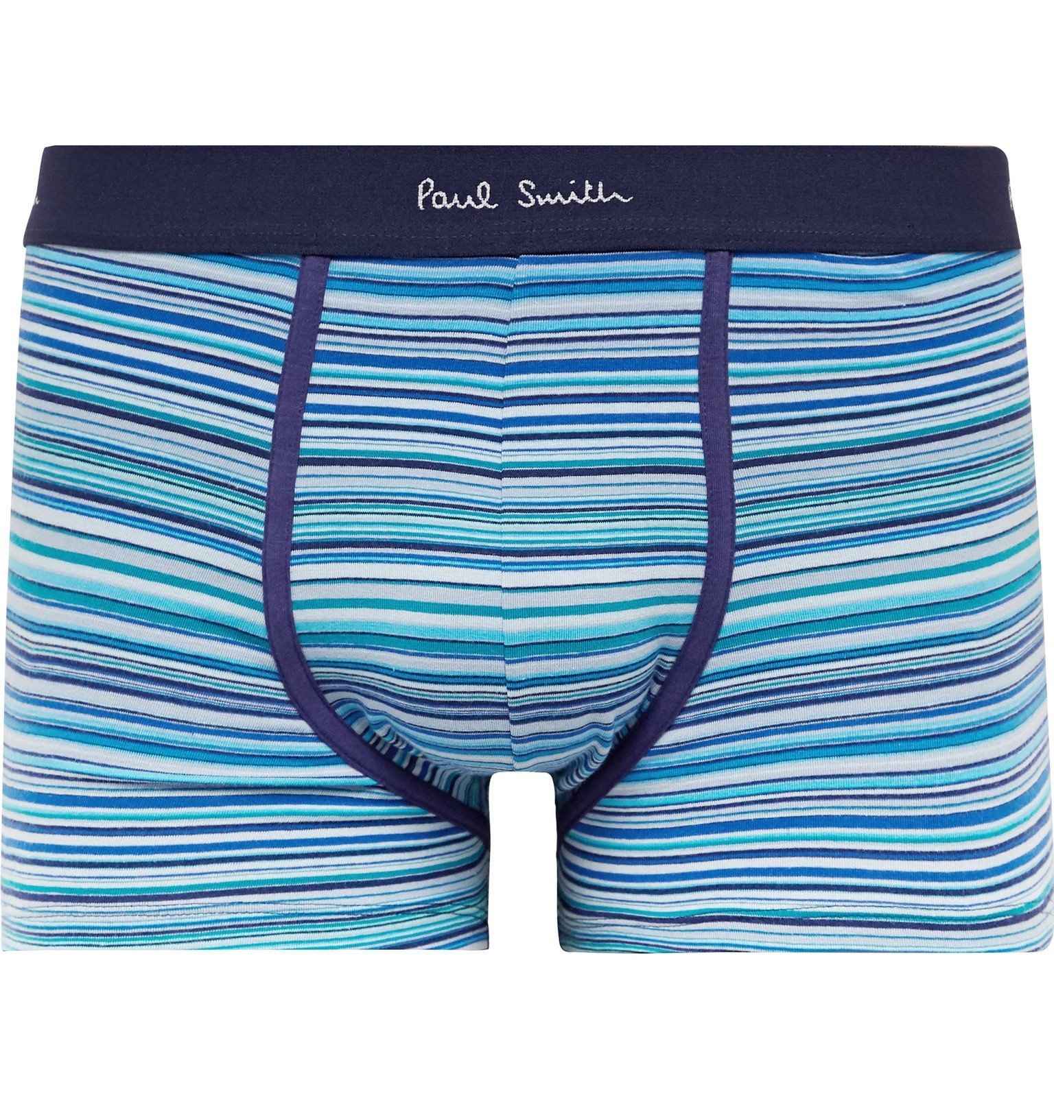 Paul Smith - Striped Stretch-Cotton Boxer Briefs - Blue Paul Smith