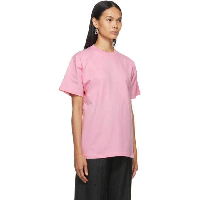 Balenciaga Pink Large Fit Logo T-Shirt 
