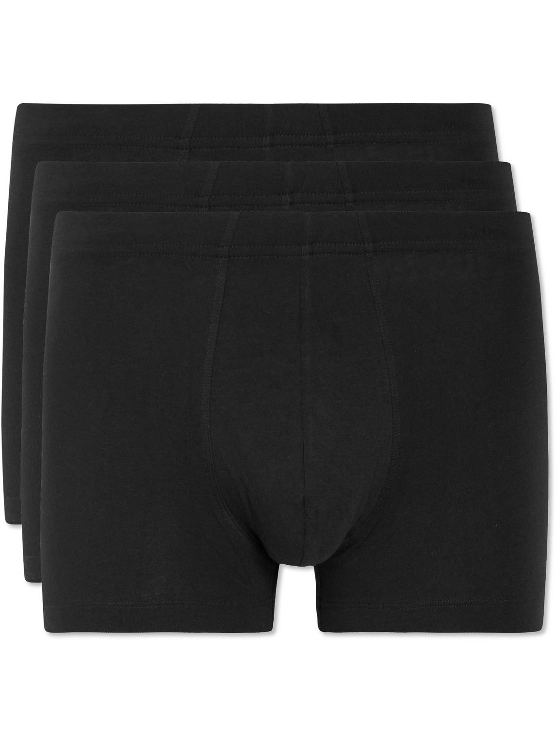 Schiesser - Three-Pack Stretch-Cotton Boxer Briefs - Black Schiesser