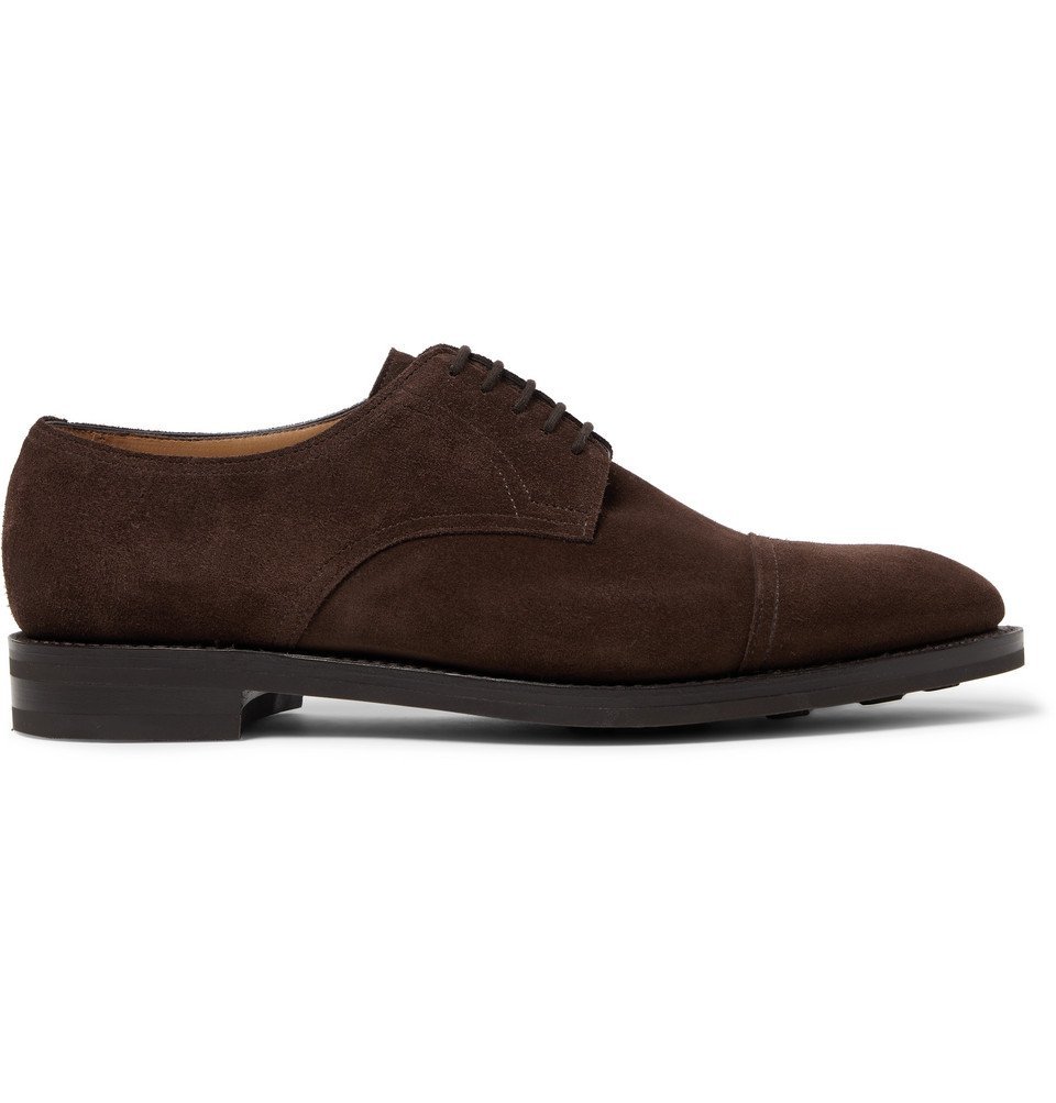 John Lobb - Cap-Toe Suede Derby Shoes - Dark brown John Lobb