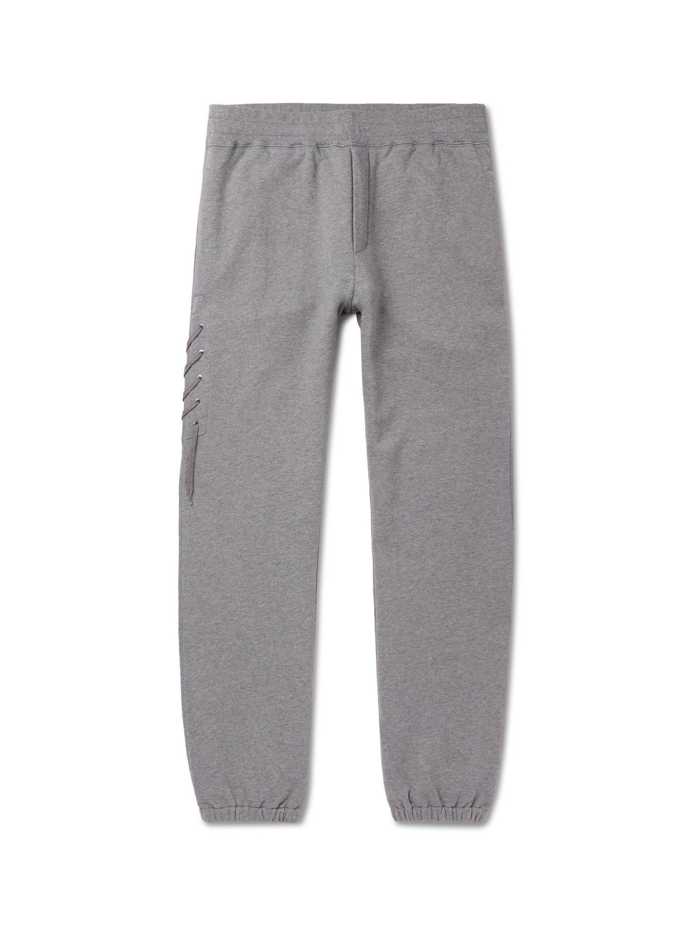 CRAIG GREEN - Tapered Lace-Detailed Cotton-Jersey Sweatpants - Gray ...