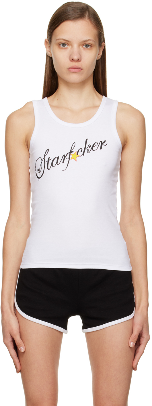 Photo: HOLLYWOOD GIFTS SSENSE Exclusive White 'Starfucker' Tank Top