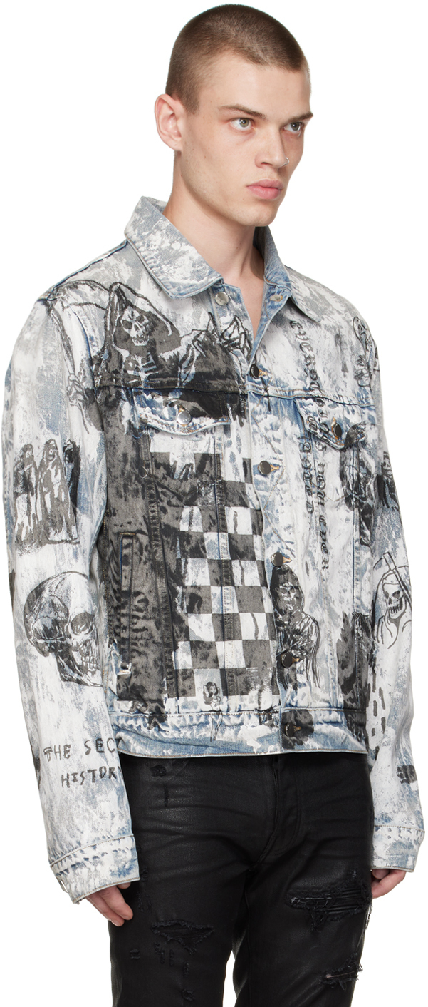 AMIRI Blue Wes Lang Edition Sketch Denim Jacket Amiri