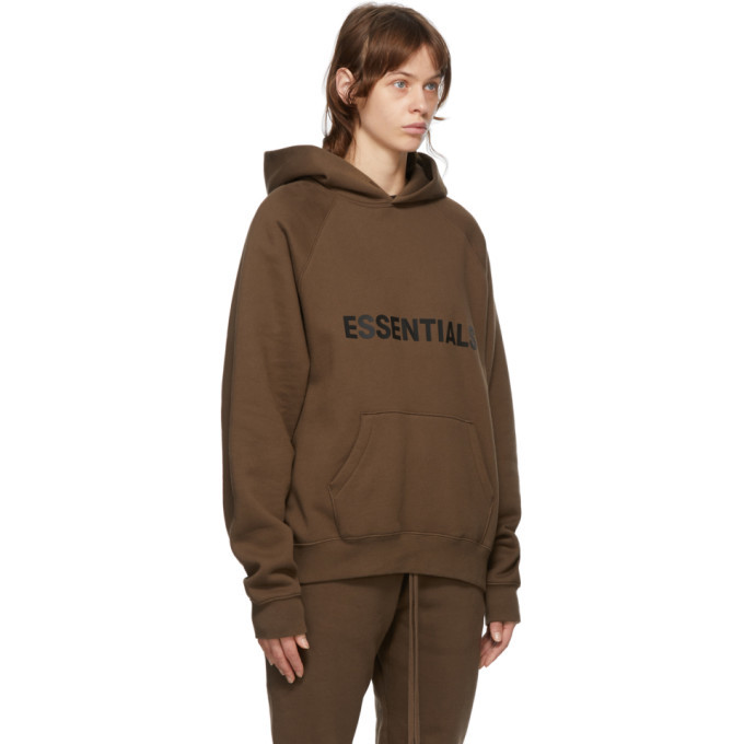 ssense brown essentials hoodie