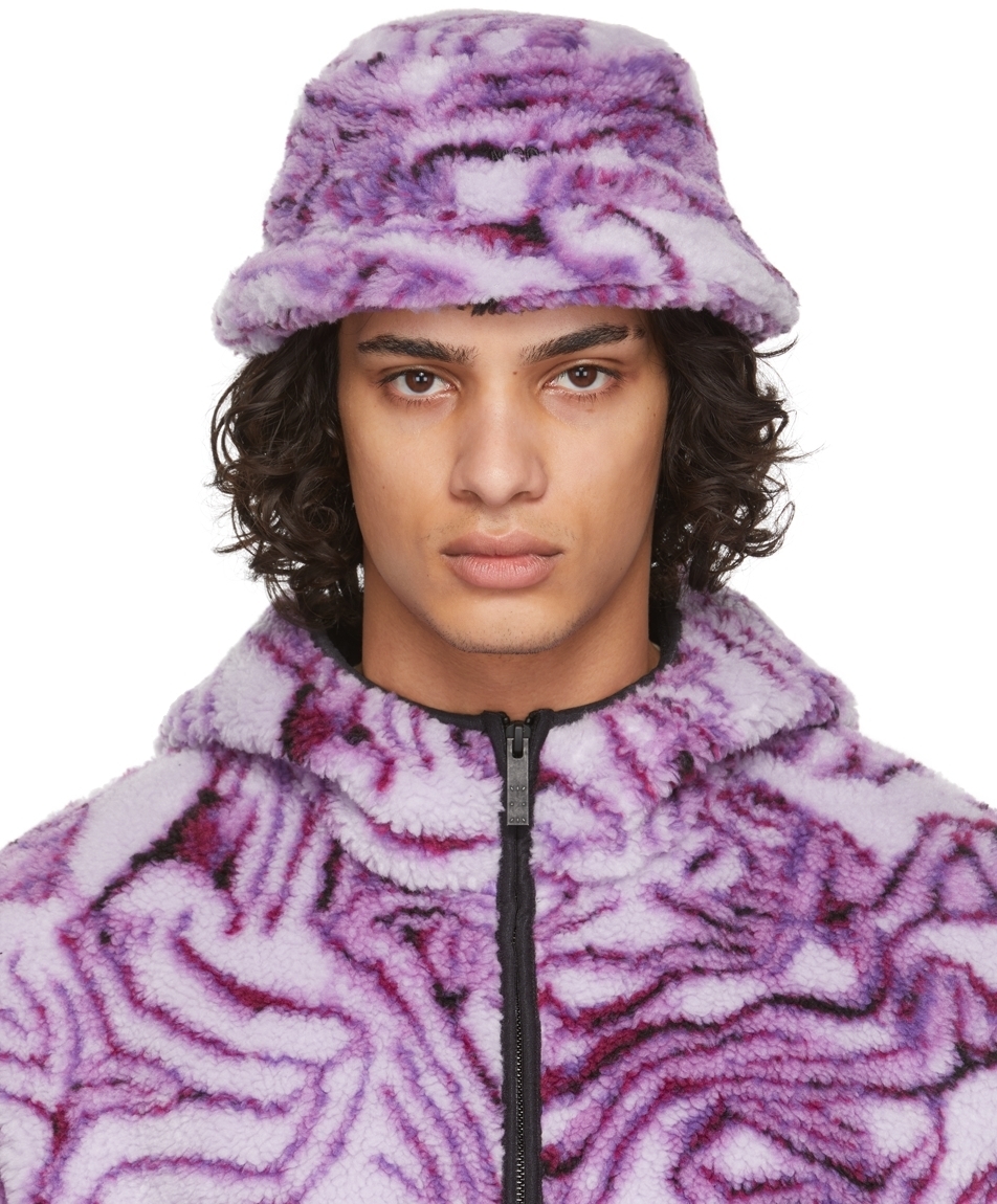 MCQ Purple Fleece Bucket Hat McQ 