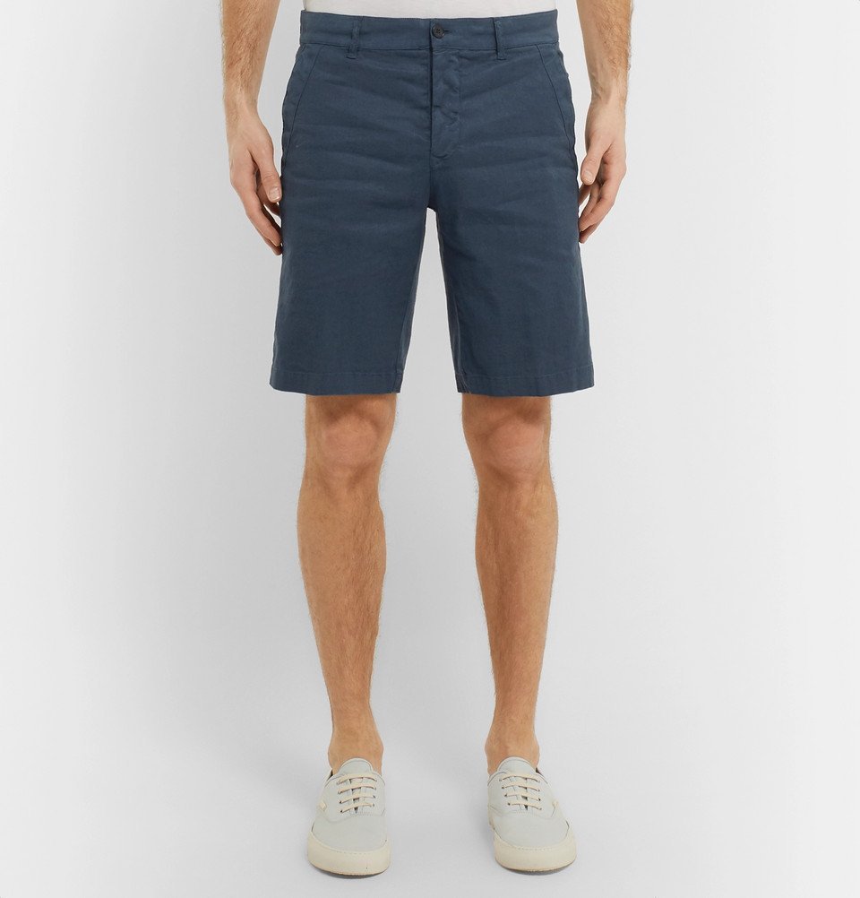 Barena - Slim-Fit Linen-Blend Shorts - Navy Barena