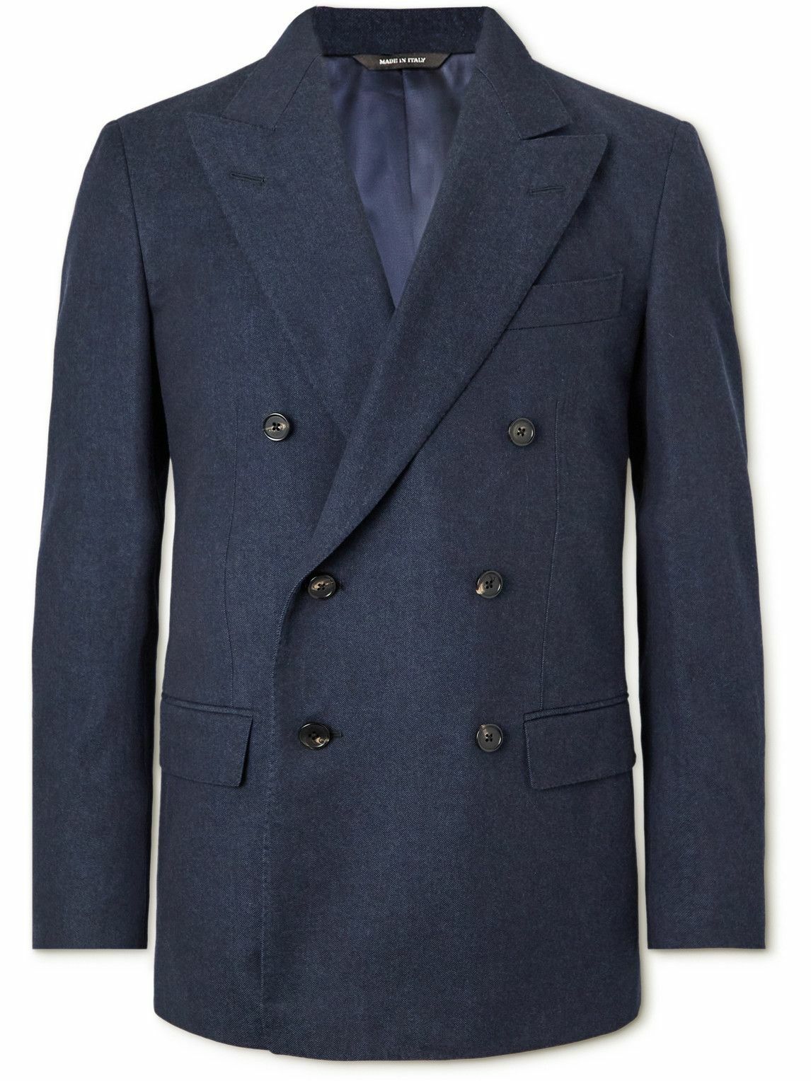 Loro Piana - Double-Breasted Wool, Cotton and Cashmere-Blend Twill Suit ...