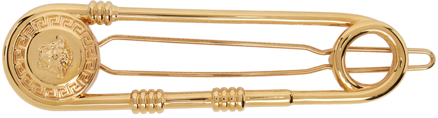 Versace Gold Safety Pin Hair Clip Versace