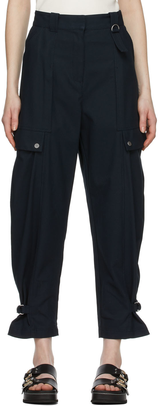 3.1 Phillip Lim Navy Cotton Trousers 3 