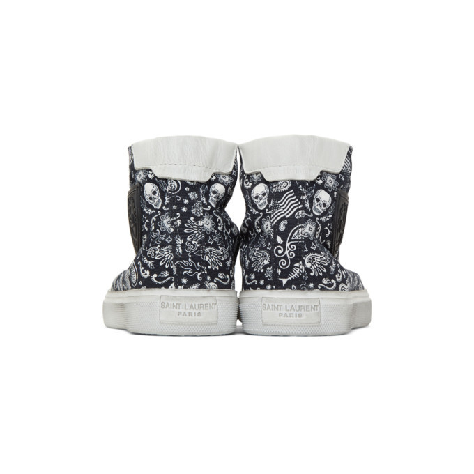 Saint Laurent Black Bandana Bedford Sneakers Saint Laurent