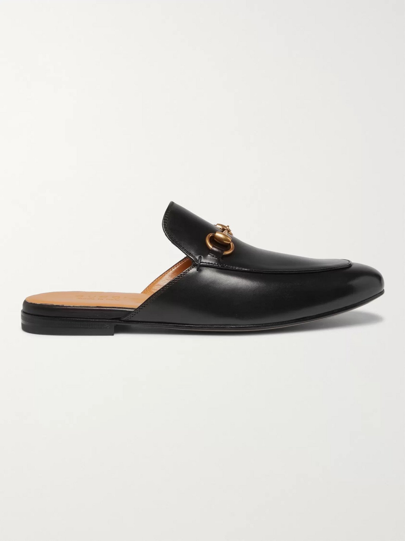 horsebit leather backless loafers