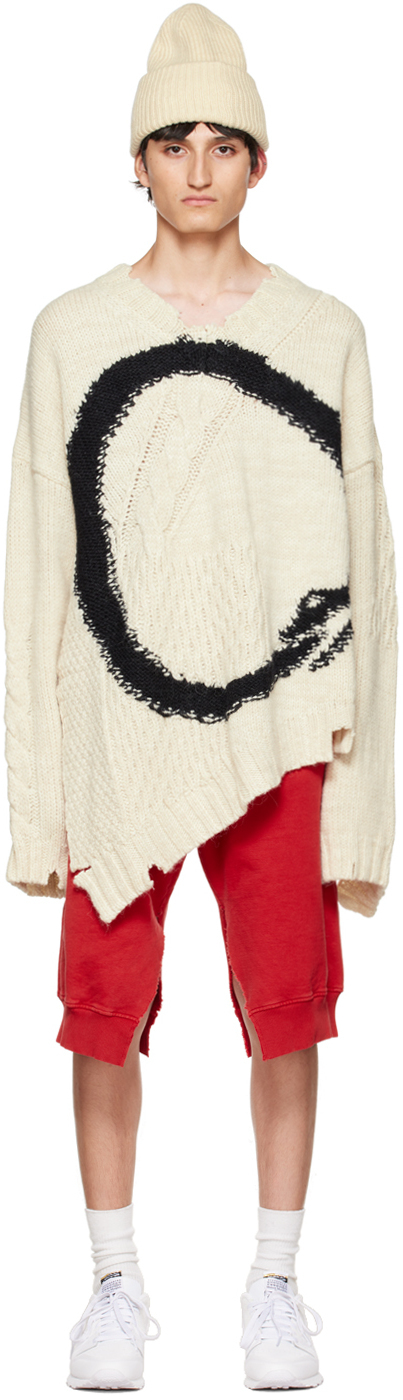 MM6 Maison Margiela Off-White Asymmetric Sweater MM6 Maison Margiela