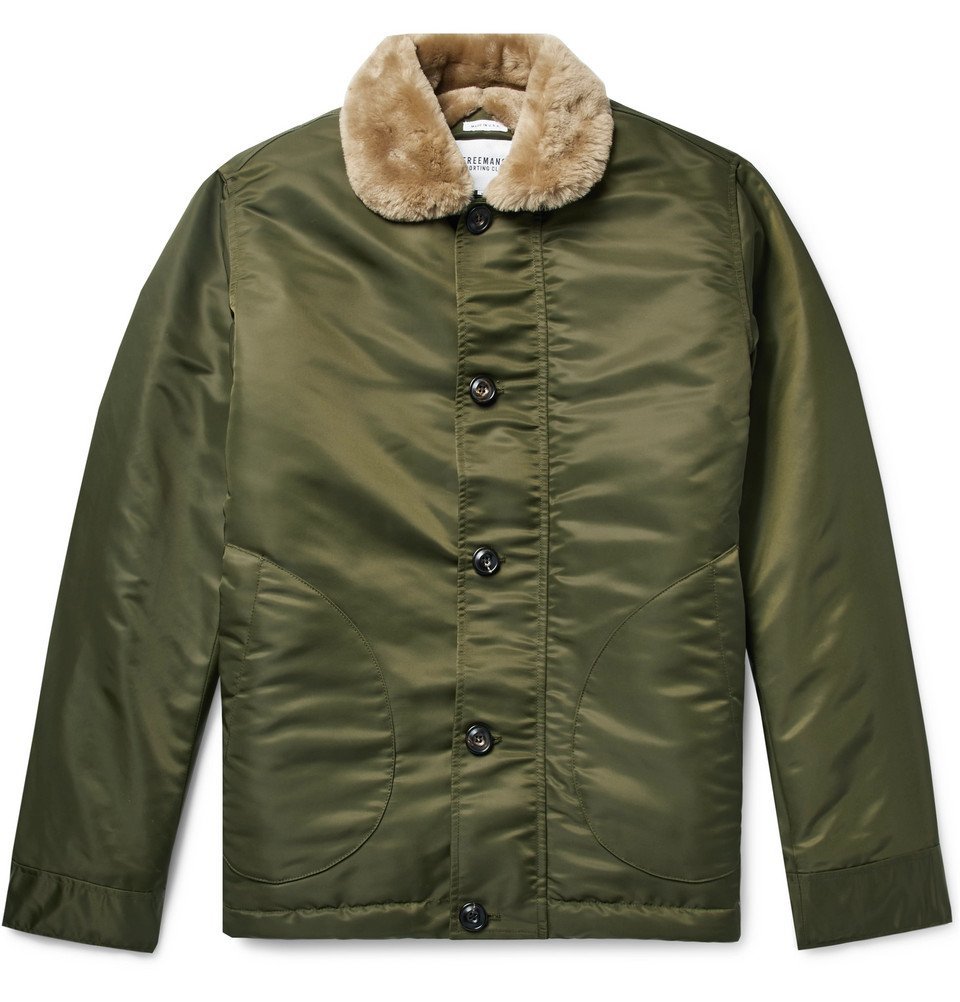 Freemans Sporting Club - Shearling-Lined Nylon Jacket - Men - Green ...