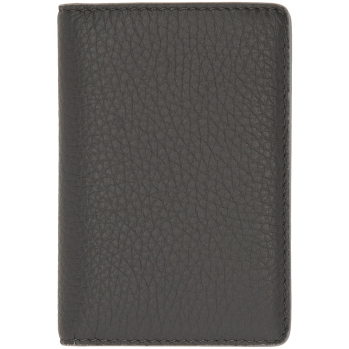 Maison Margiela Grey Leather Bifold Card Holder Maison Margiela