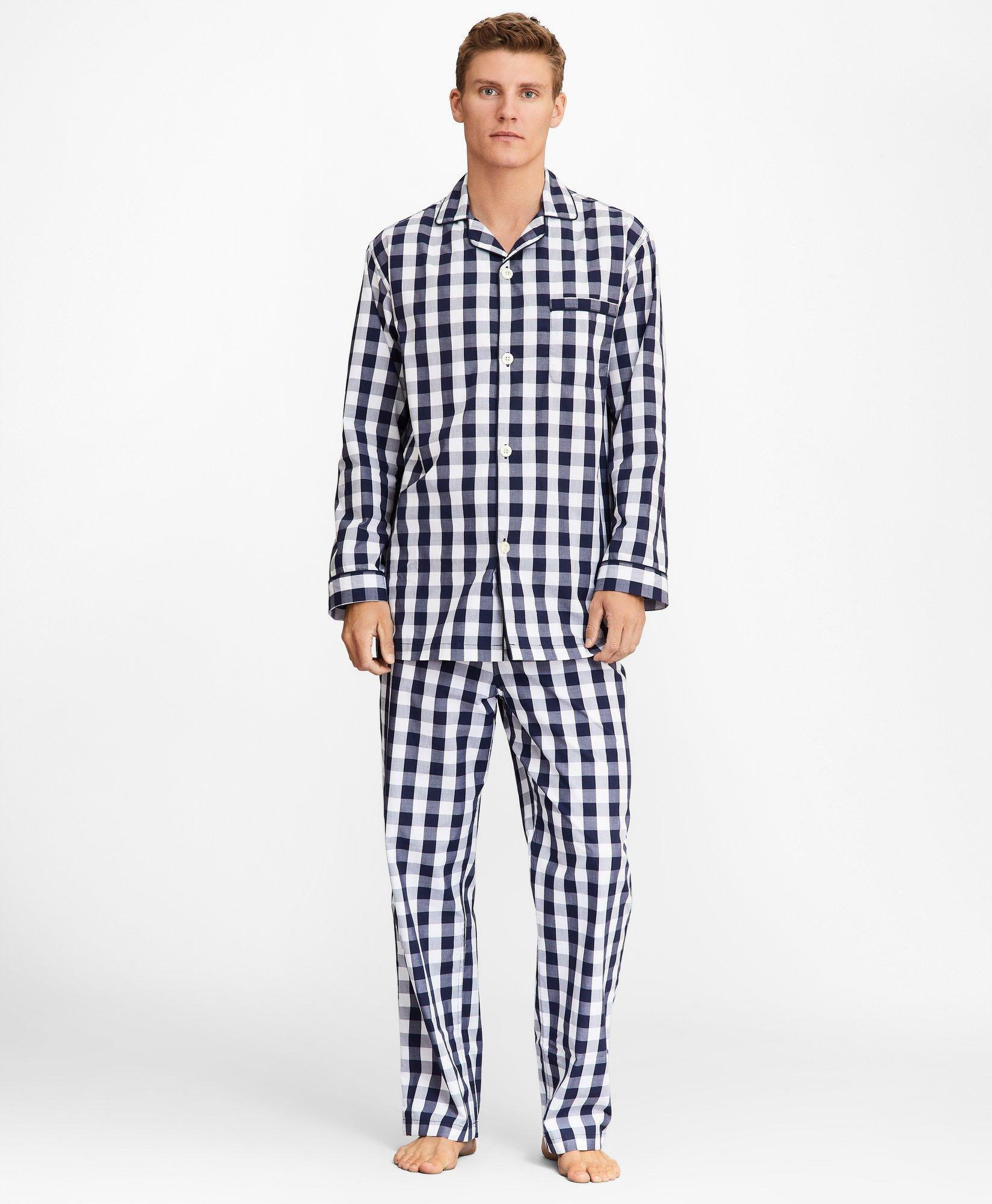 Brooks Brothers Men's Buffalo Check Pajamas | Navy