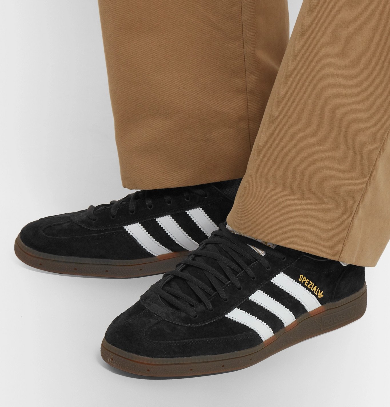 adidas Originals - Handball Spezial Suede and Leather Sneakers - Black ...