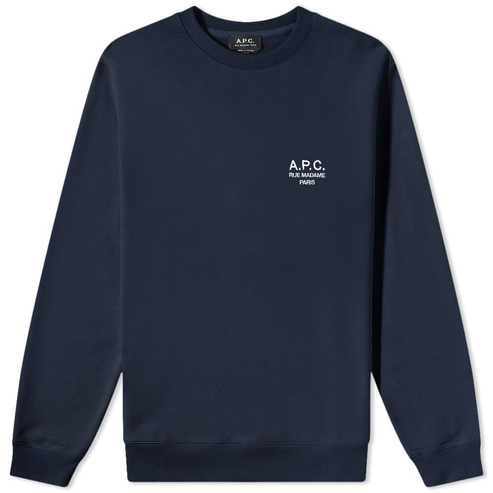 A.P.C. Men's A.P.C Rider Embroidered Crew Sweat in Navy A.P.C.