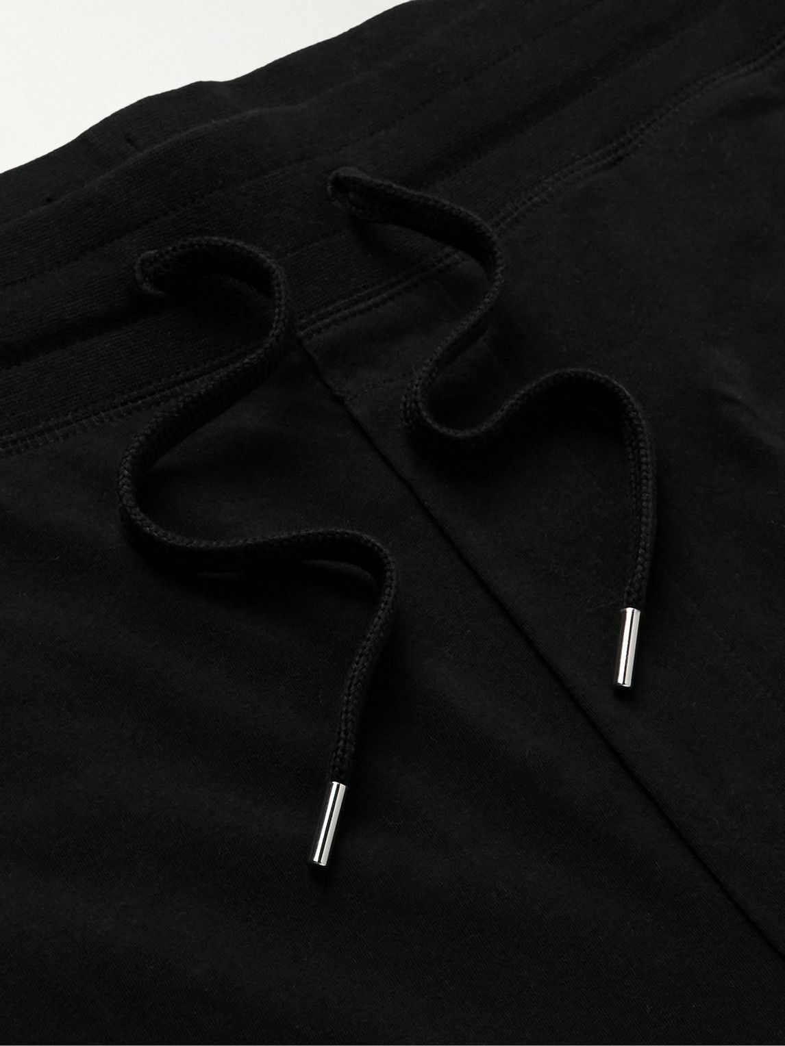 Paul Smith - Tapered Webbing-Trimmed Cotton-Jersey Sweatpants - Black ...