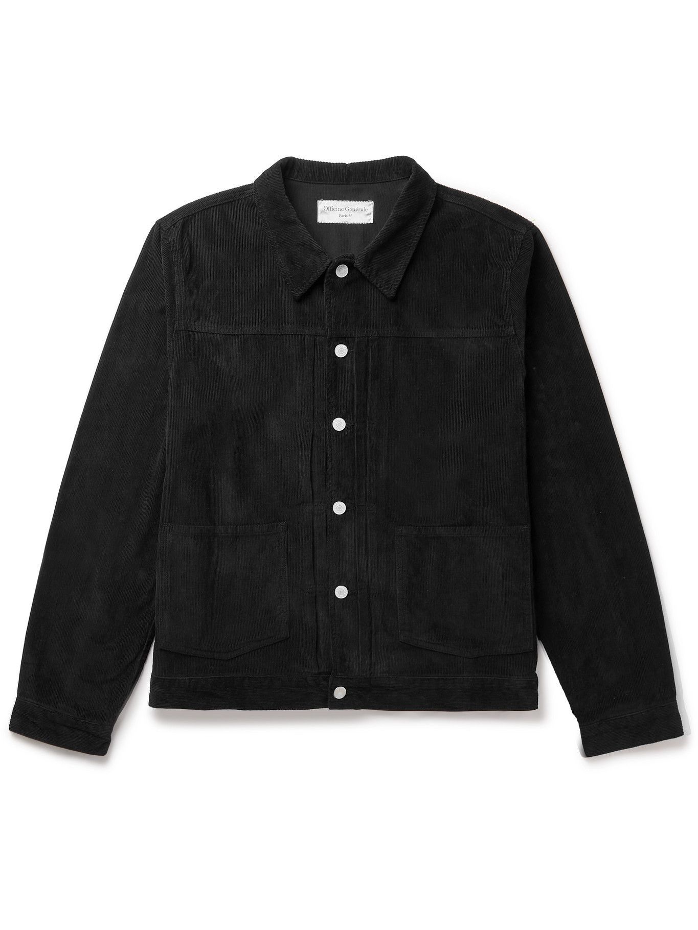 Officine Generale - Leo Cotton-Corduroy Trucker Jacket - Black Officine ...