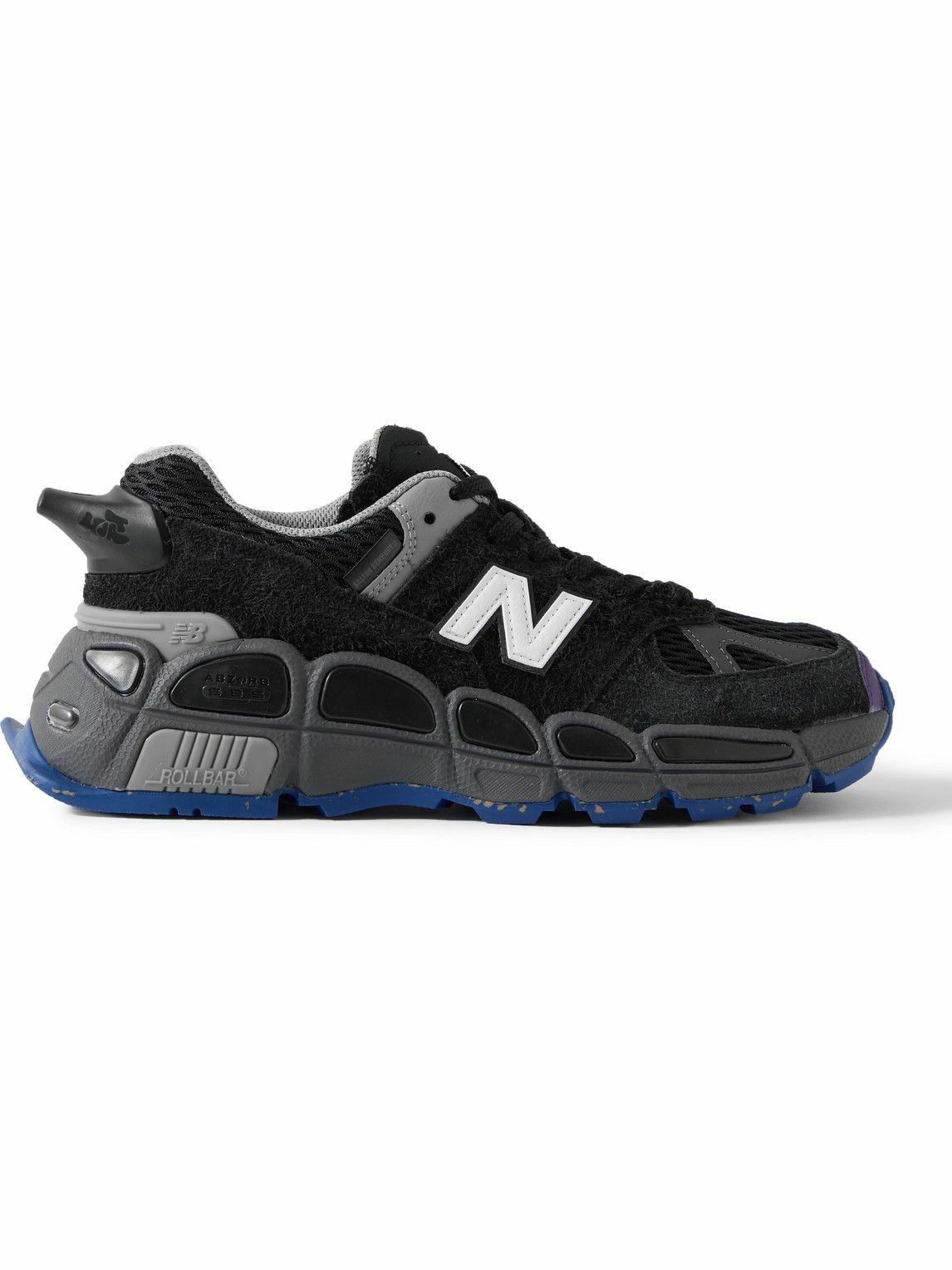 Photo: New Balance - Salehe Bembury 574 Yurt Leather and Mesh-Trimmed Brushed-Suede Sneakers - Black