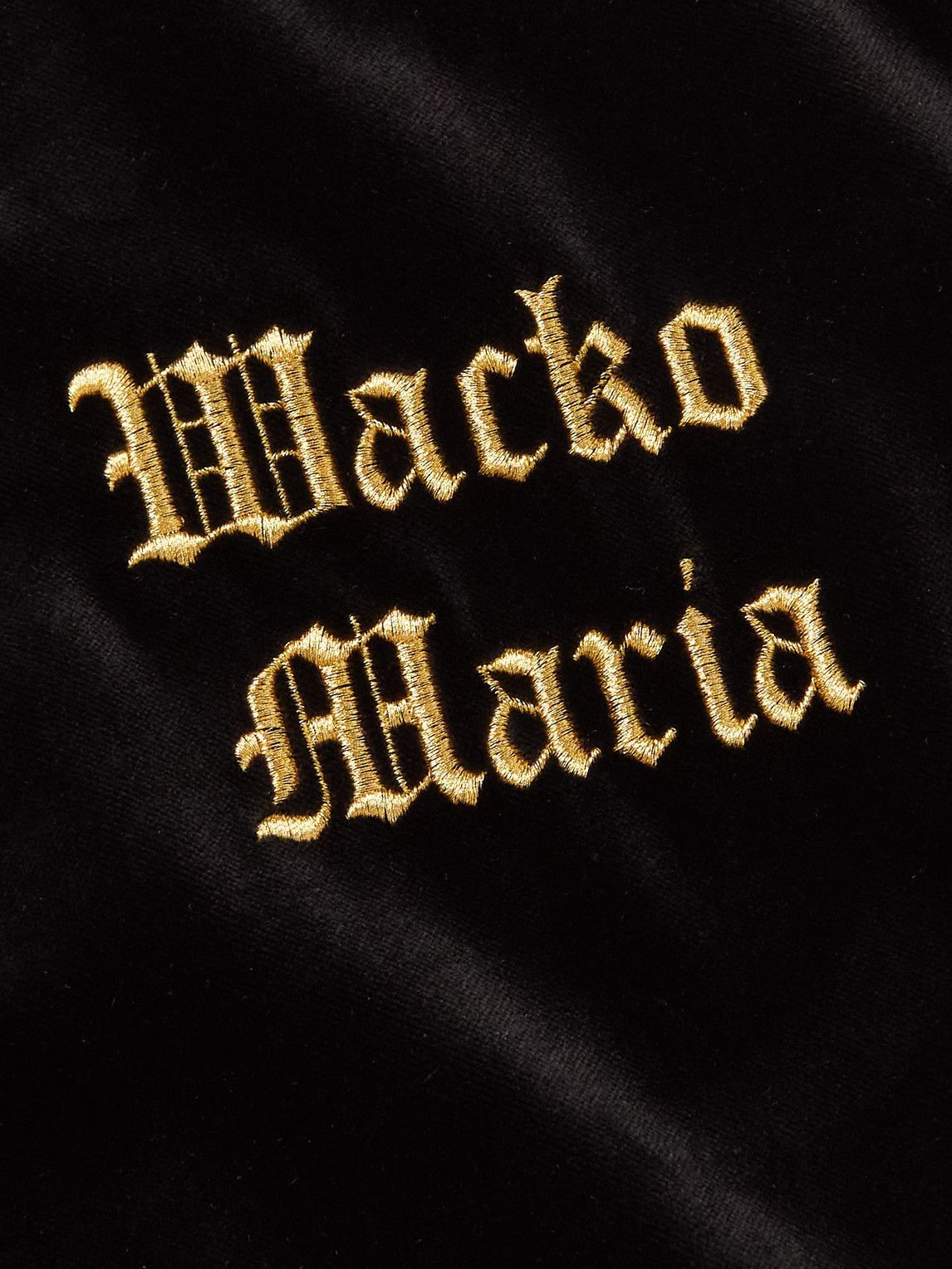 Wacko Maria - Logo-Embroidered Cotton-Velvet Track Jacket - Black