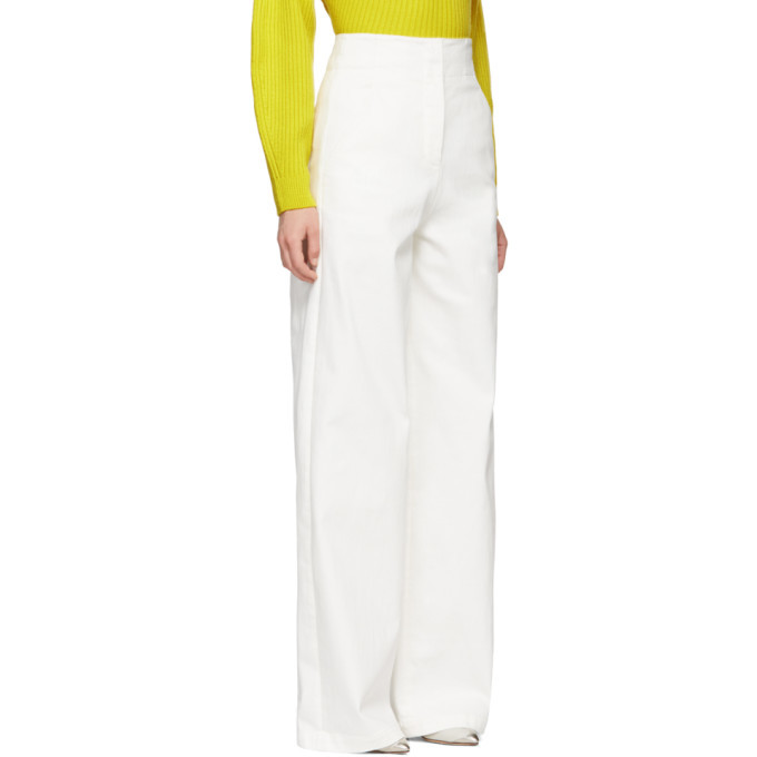 Tibi White Washed Twill Wide-Leg 